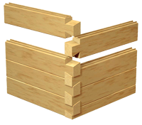 tronco hibrido para cabaña de madera